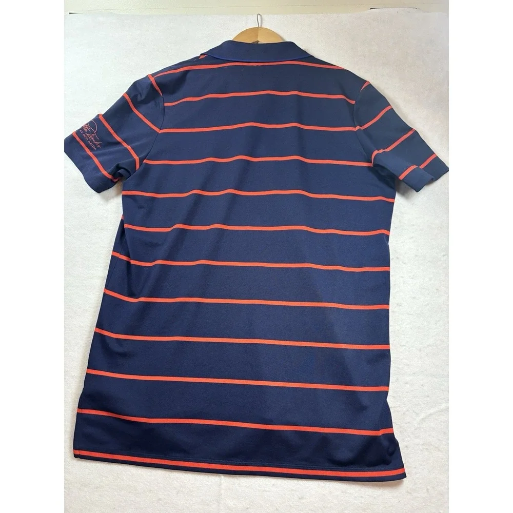 Ralph Lauren RLX Golf Polo Men Size L Maybe/red Stripes Arm Logo The Links Aruba